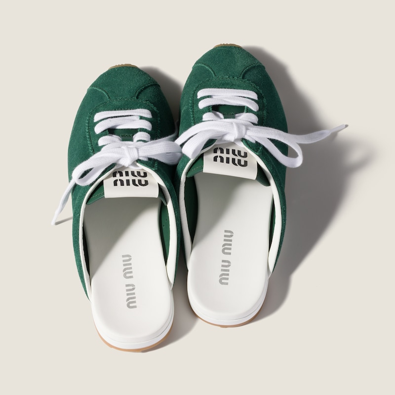 Plume suede mules