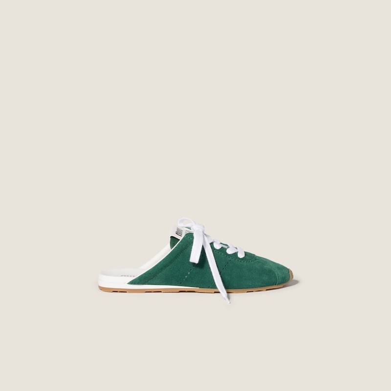 Plume suede mules