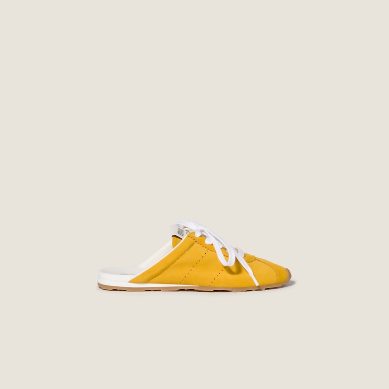 Plume suede mules