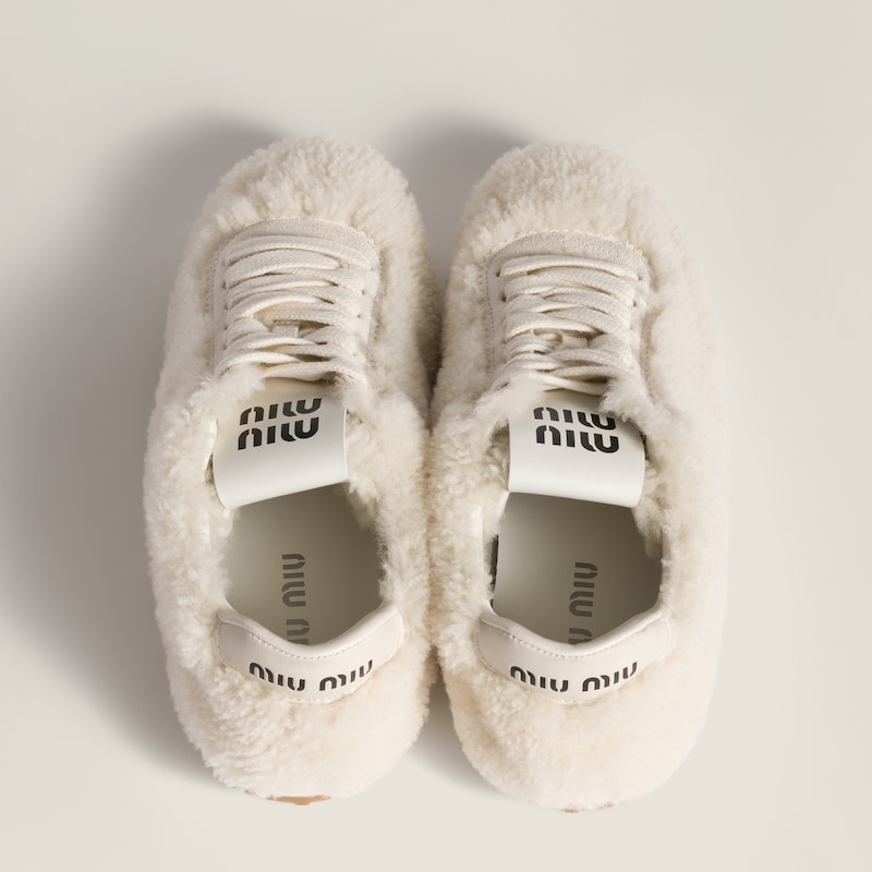 Plume shearling sneakers