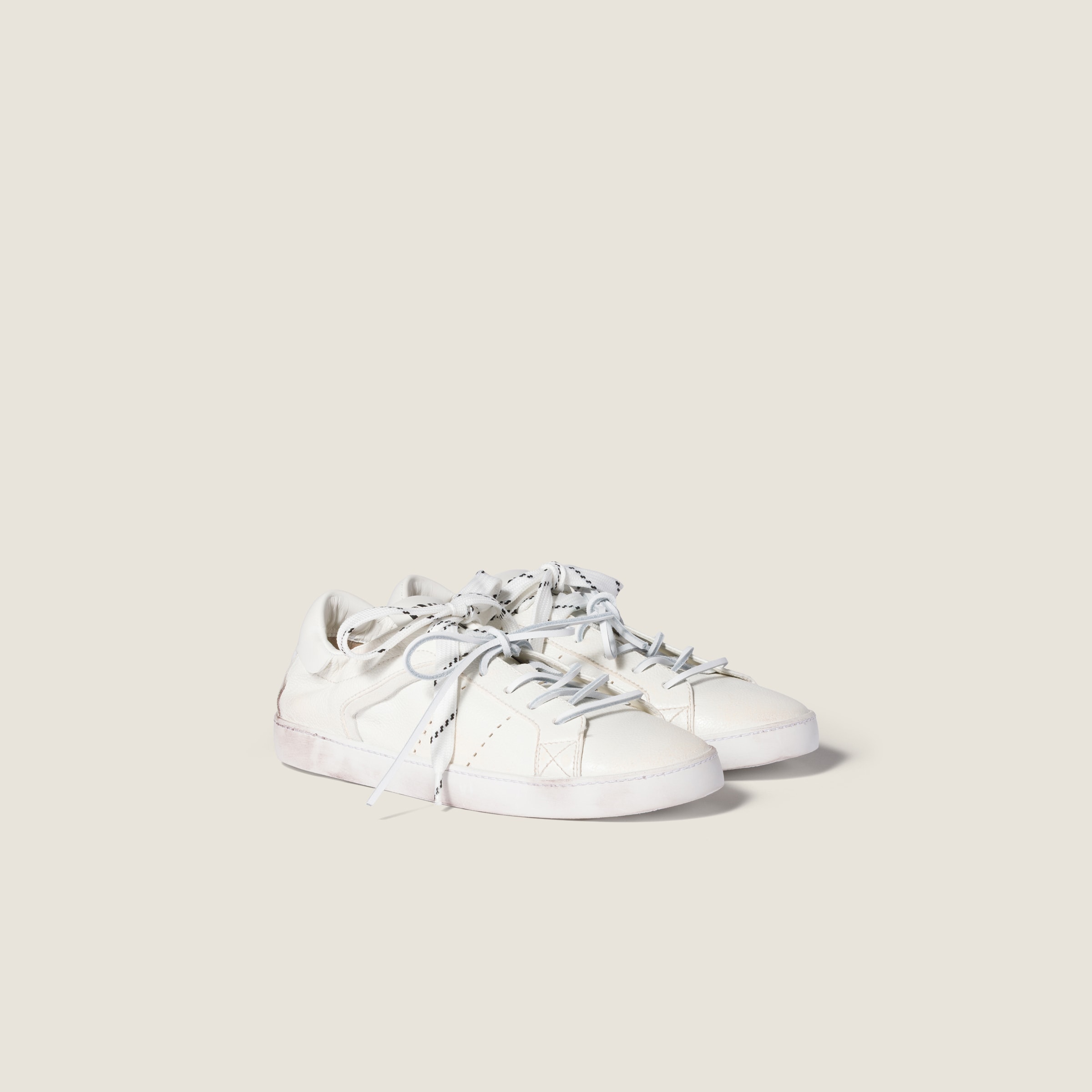 Miu Miu Deco Leather Sneakers In Multi