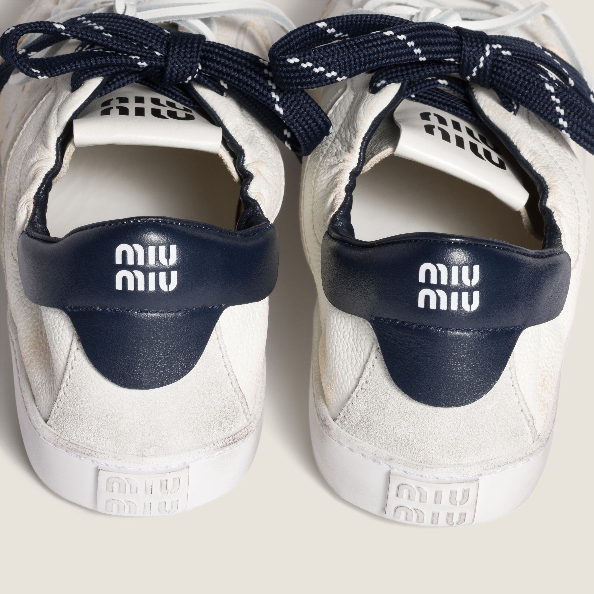 Miu Miu Deco' Leather Sneakers In Multi