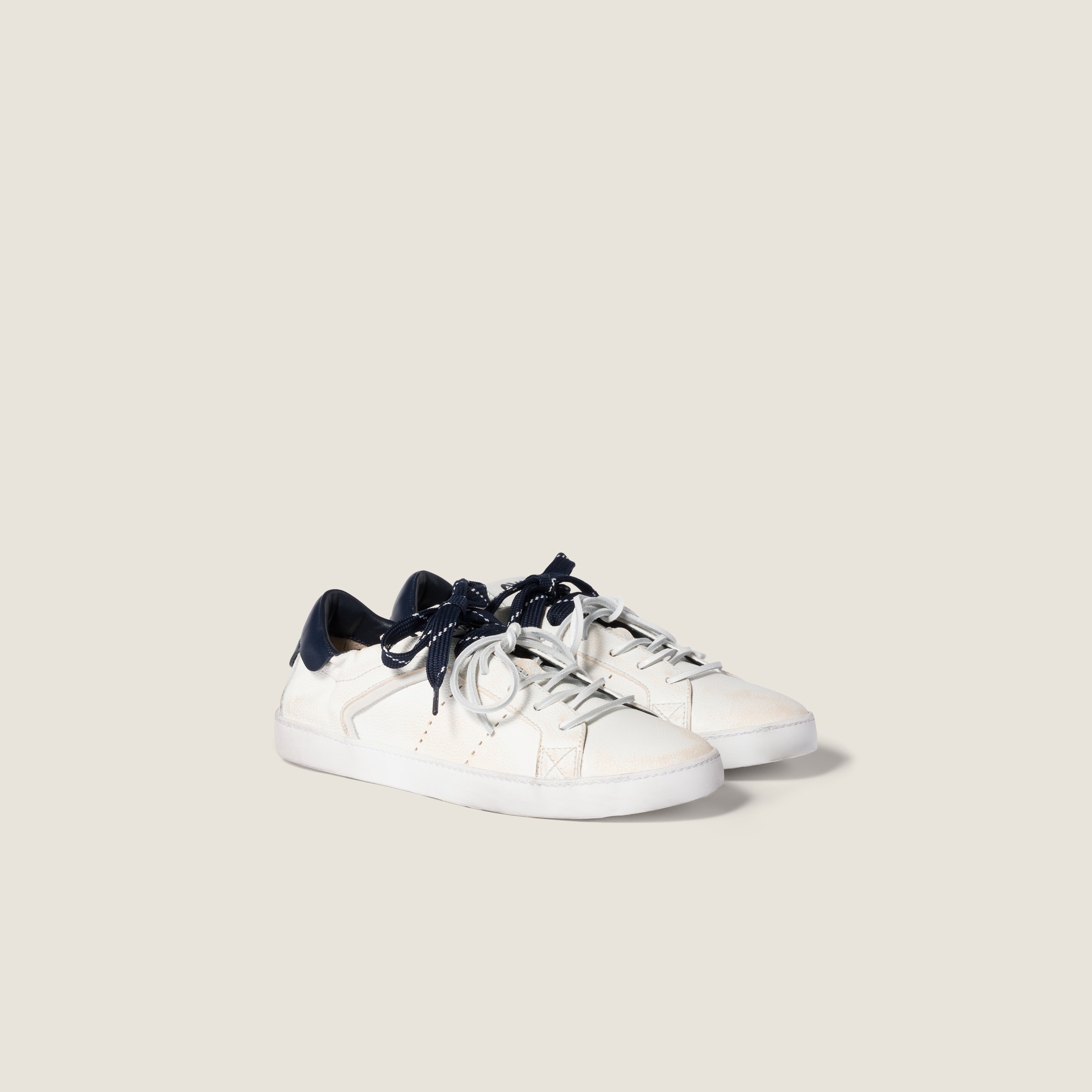 Miu Miu Deco' Leather Sneakers In Multi