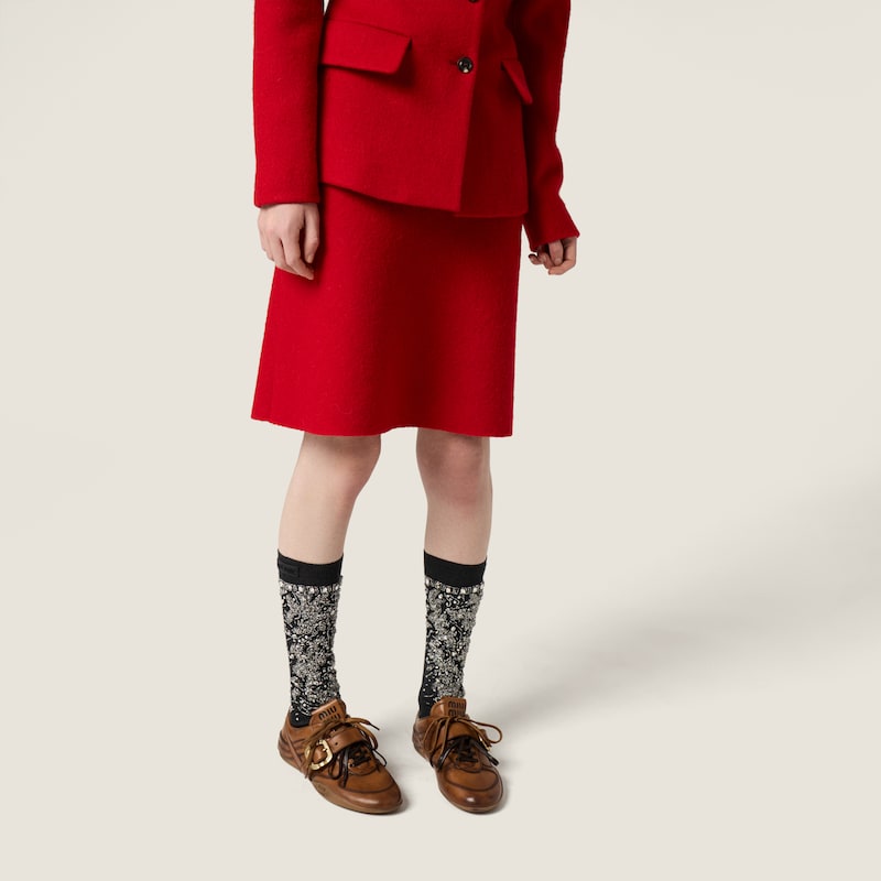 Leather sneakers with buckle