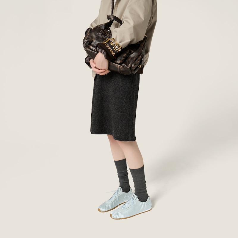 Plume satin sneakers