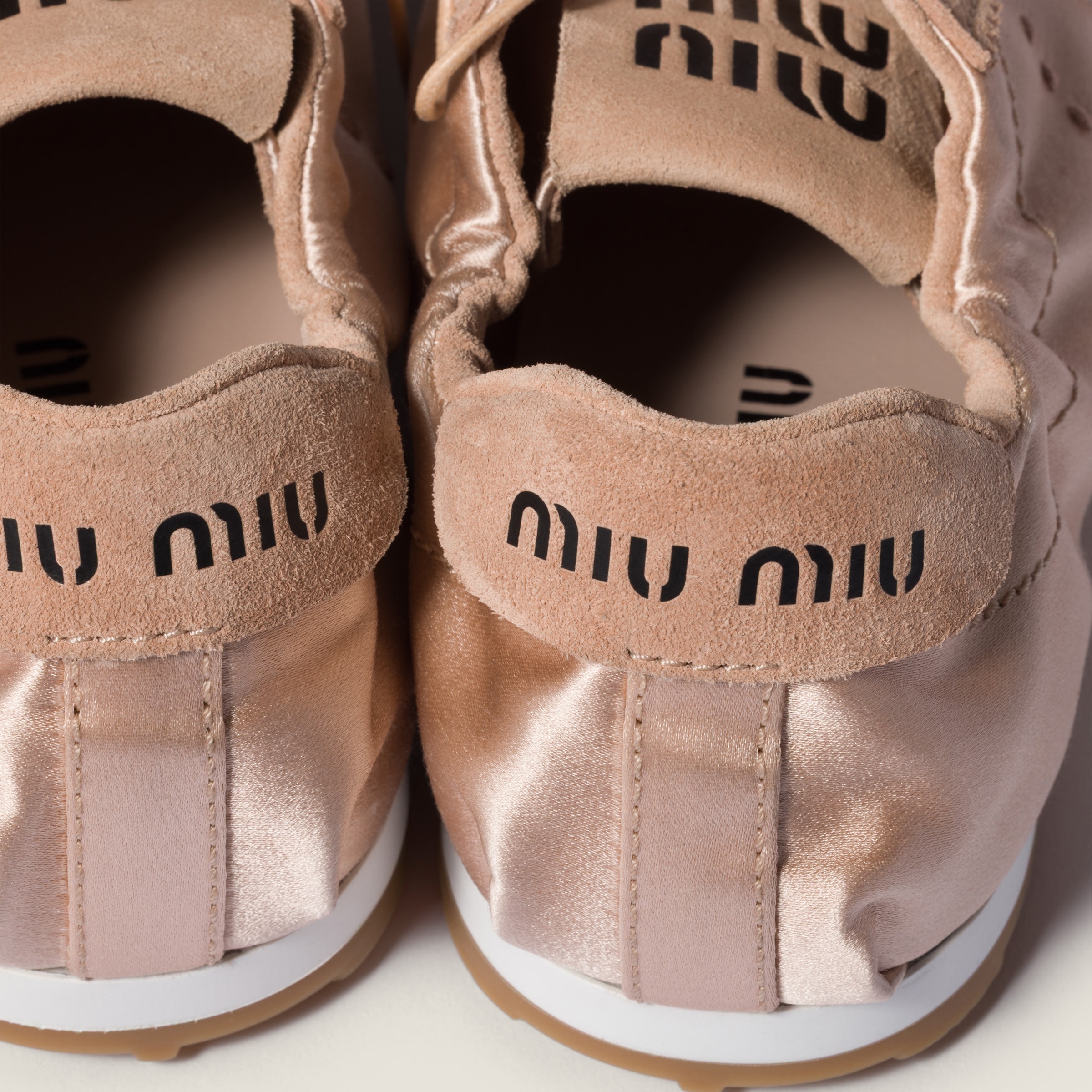 Miu Miu Plume Satin Low Top Sneaker In Multi