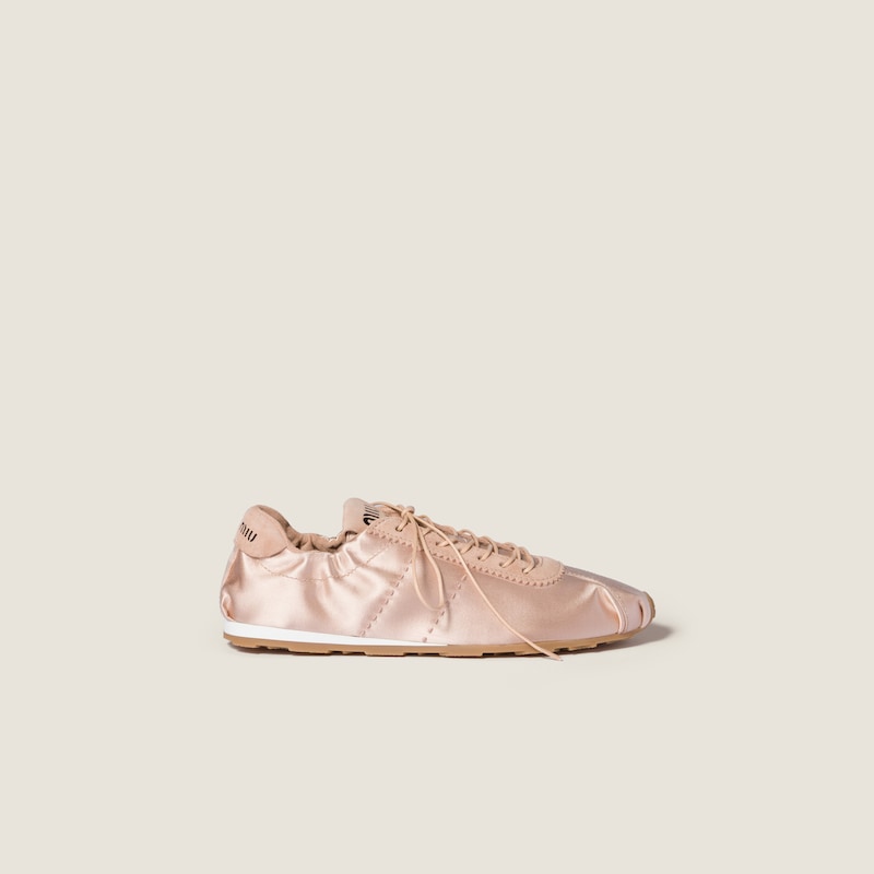 Plume satin sneakers