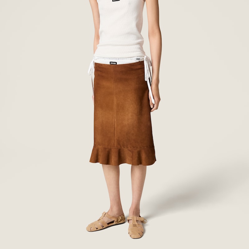 Ruches cotton and nappa leather fisherman sandals