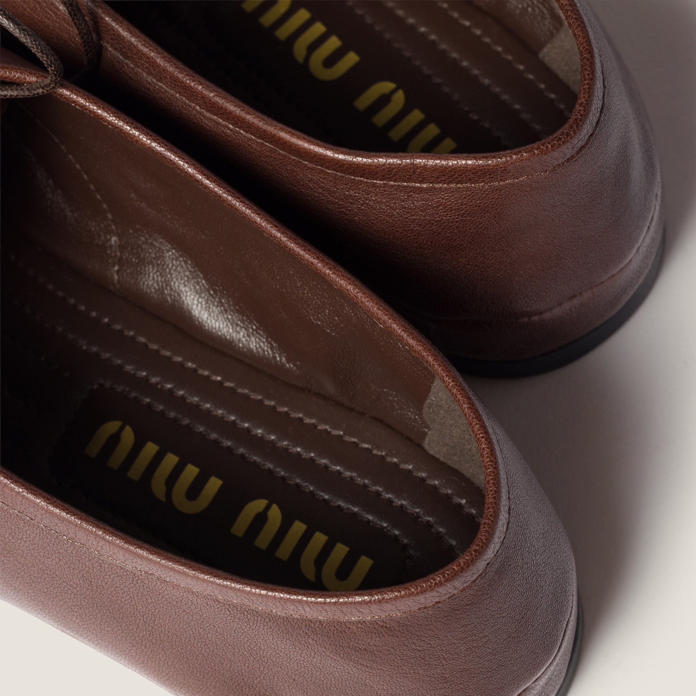 Briarwood Nappa Leather Laced Shoes | Miu Miu - United States