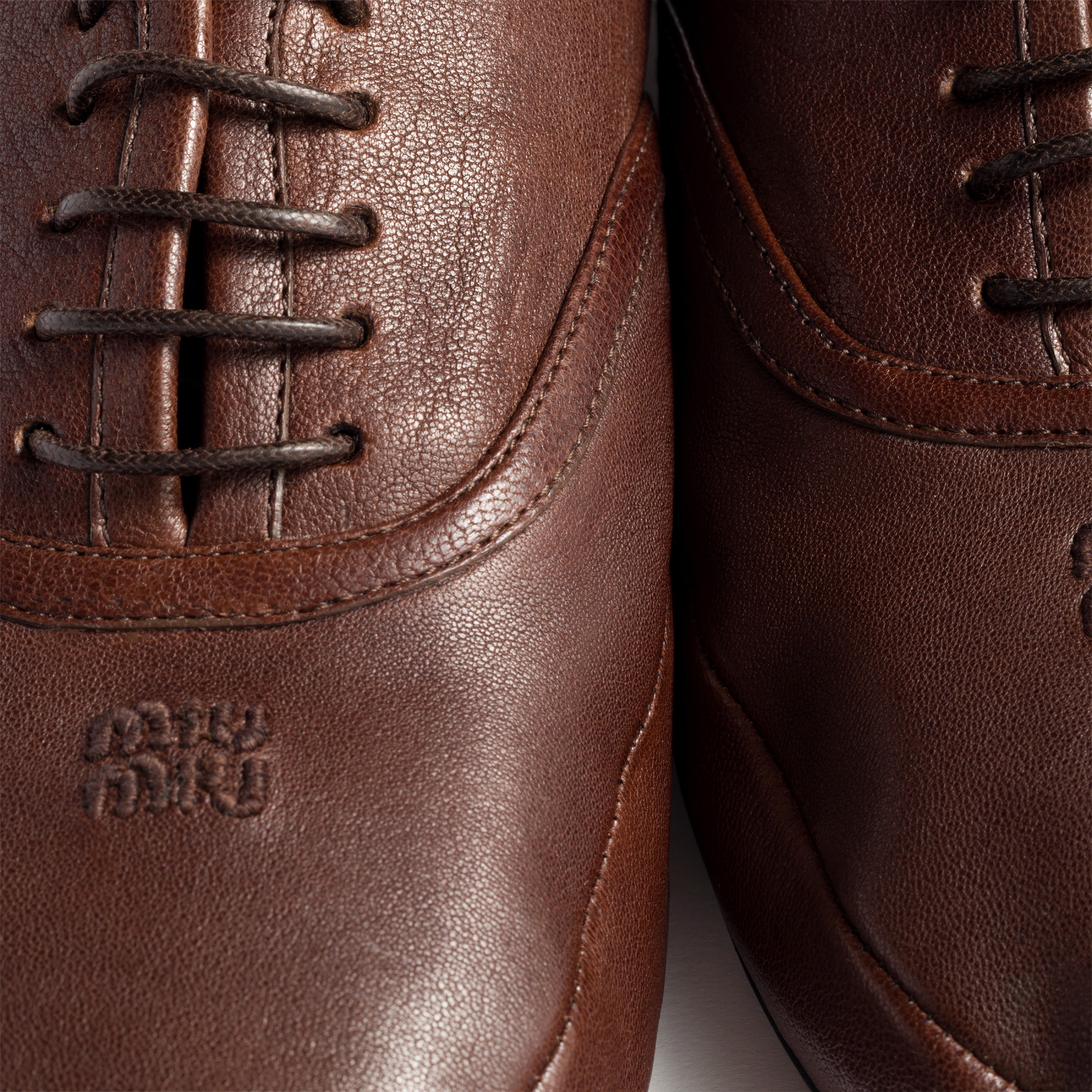 Briarwood Nappa Leather Laced Shoes | Miu Miu - United States