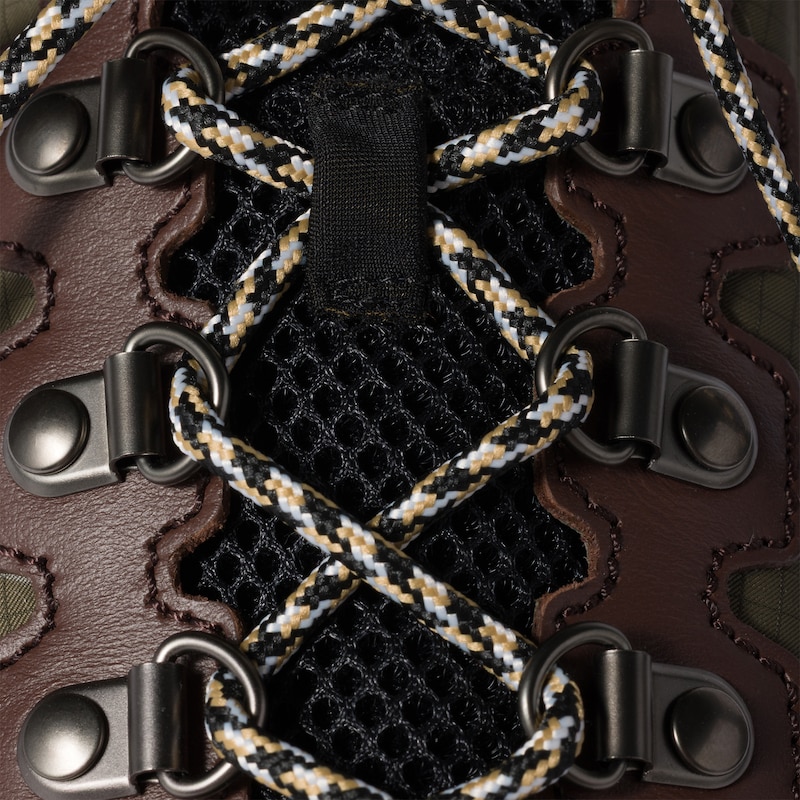 Technical fabric and leather sneakers