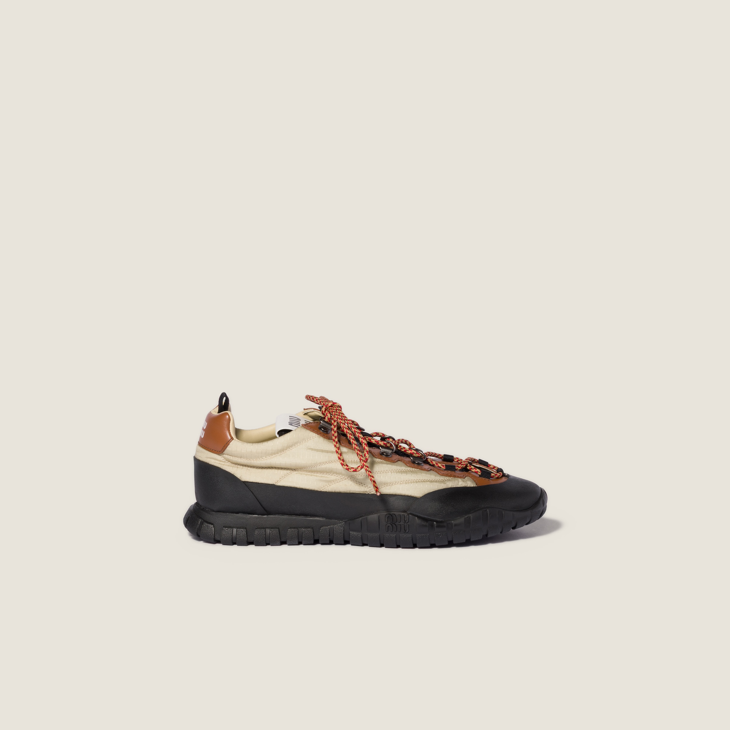 Miu Miu Technical fabric and leather sneakers