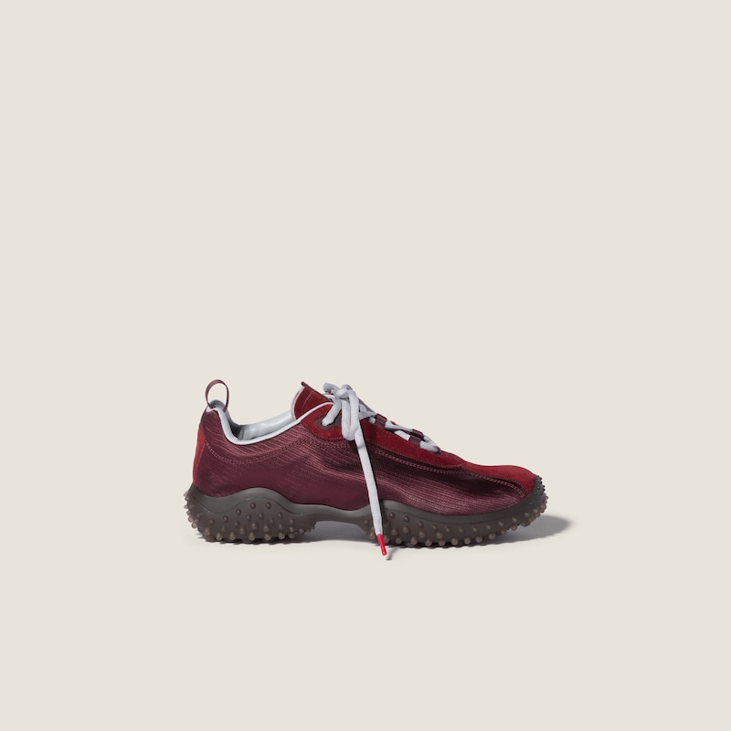 Bubble Sneaker aus technischem Gewebe und Veloursleder
