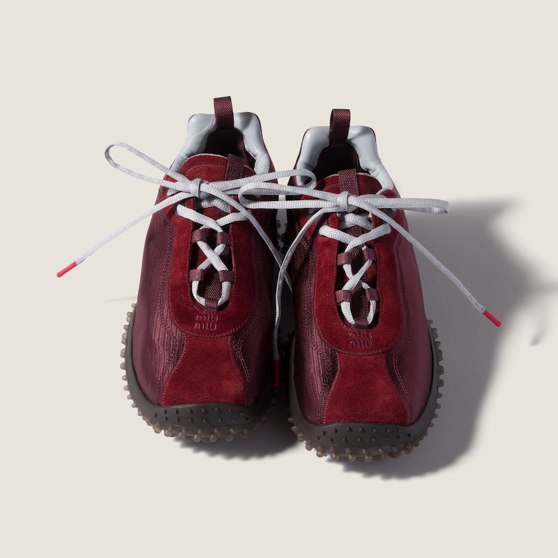 Bubble Sneaker aus technischem Gewebe und Veloursleder