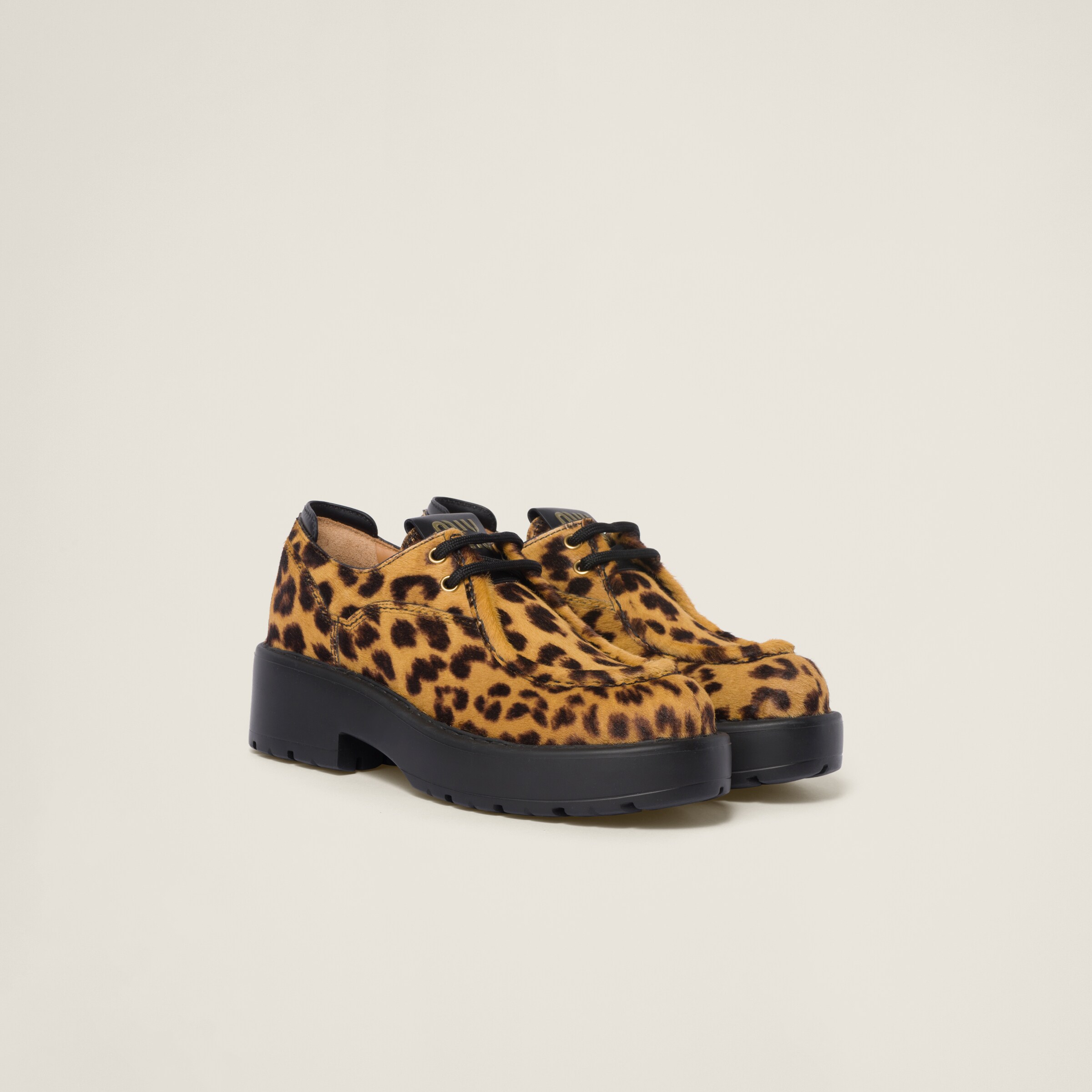 Animal print lace shop up shoes