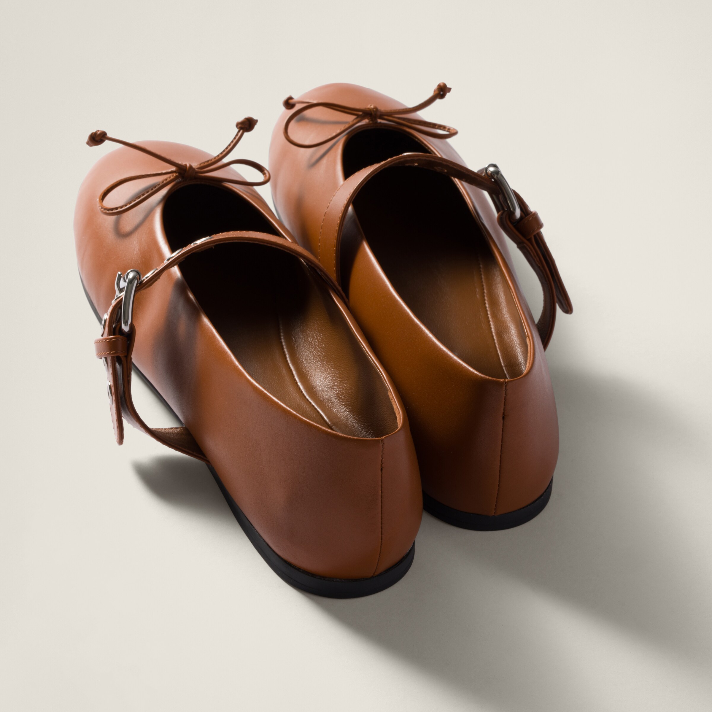 MiuMiu ♪ レザー バレリーナ シューズ 5F210 コニャック レザー バレリーナ | Miu Miu