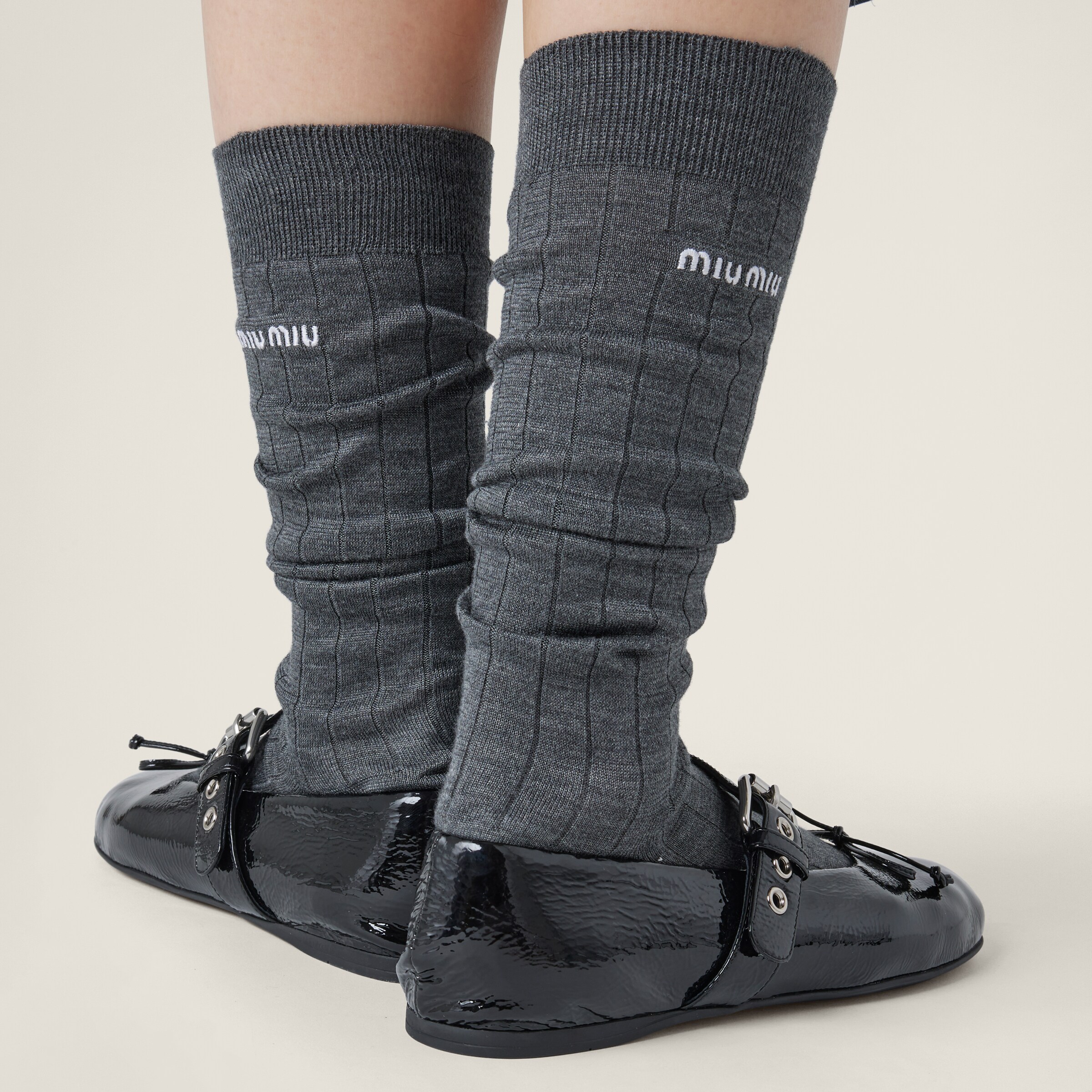 【関税&送料込】Miu Miu Black Naplak Ballerinas Black Naplak Leather Ballerinas | Miu Miu