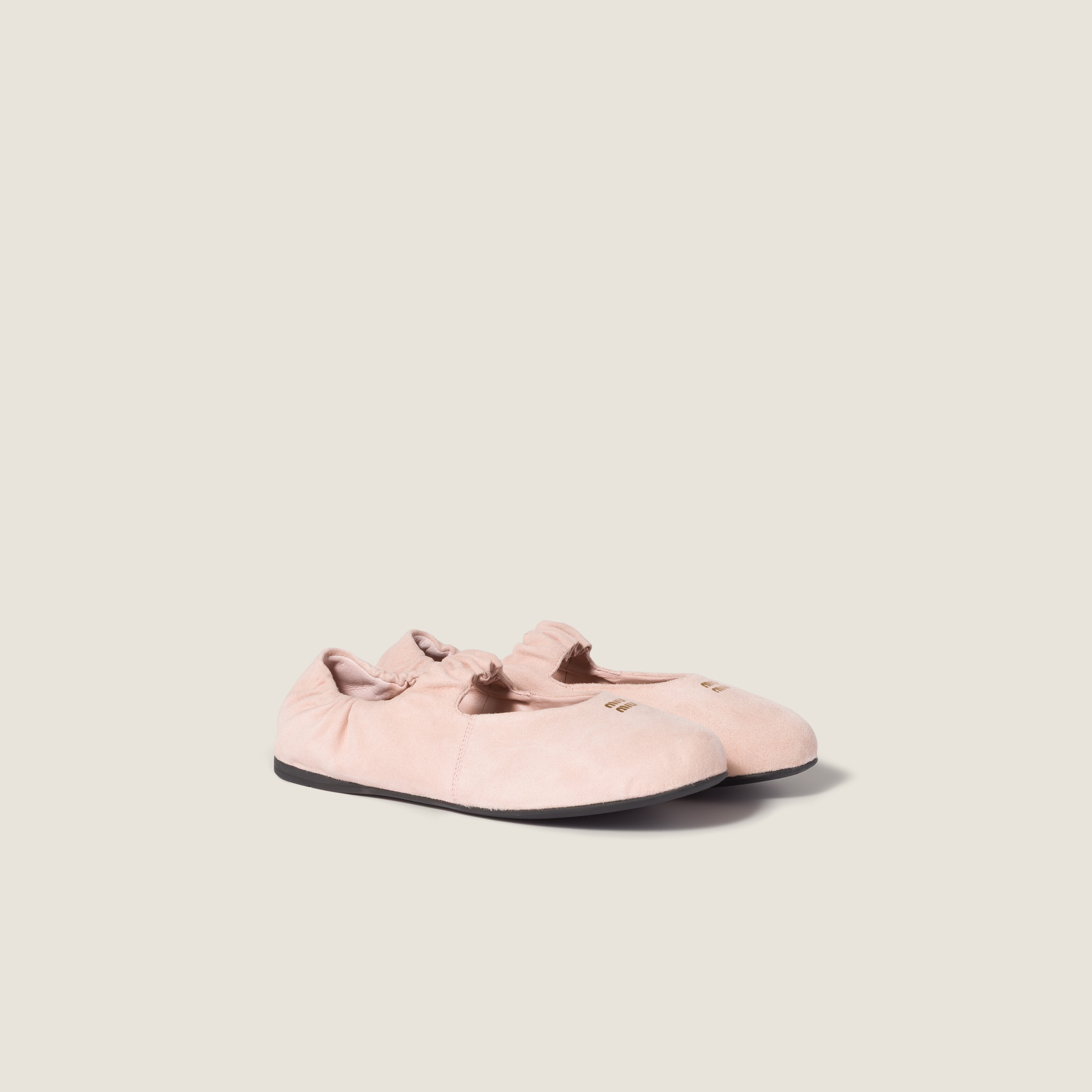 Ruches suede ballerinas