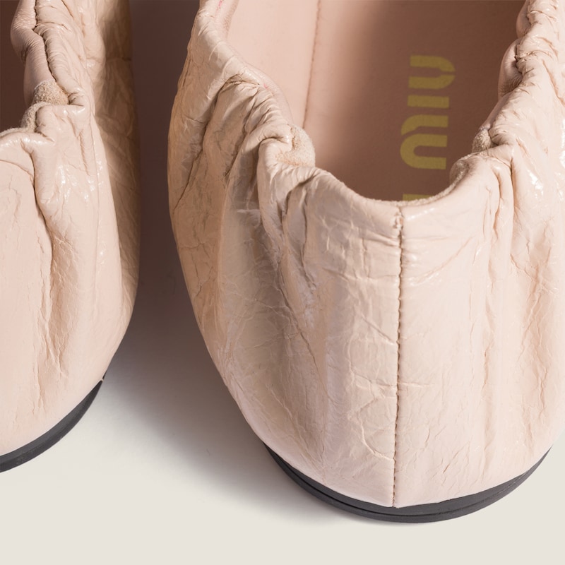 Ballerines en cuir nappa ruches