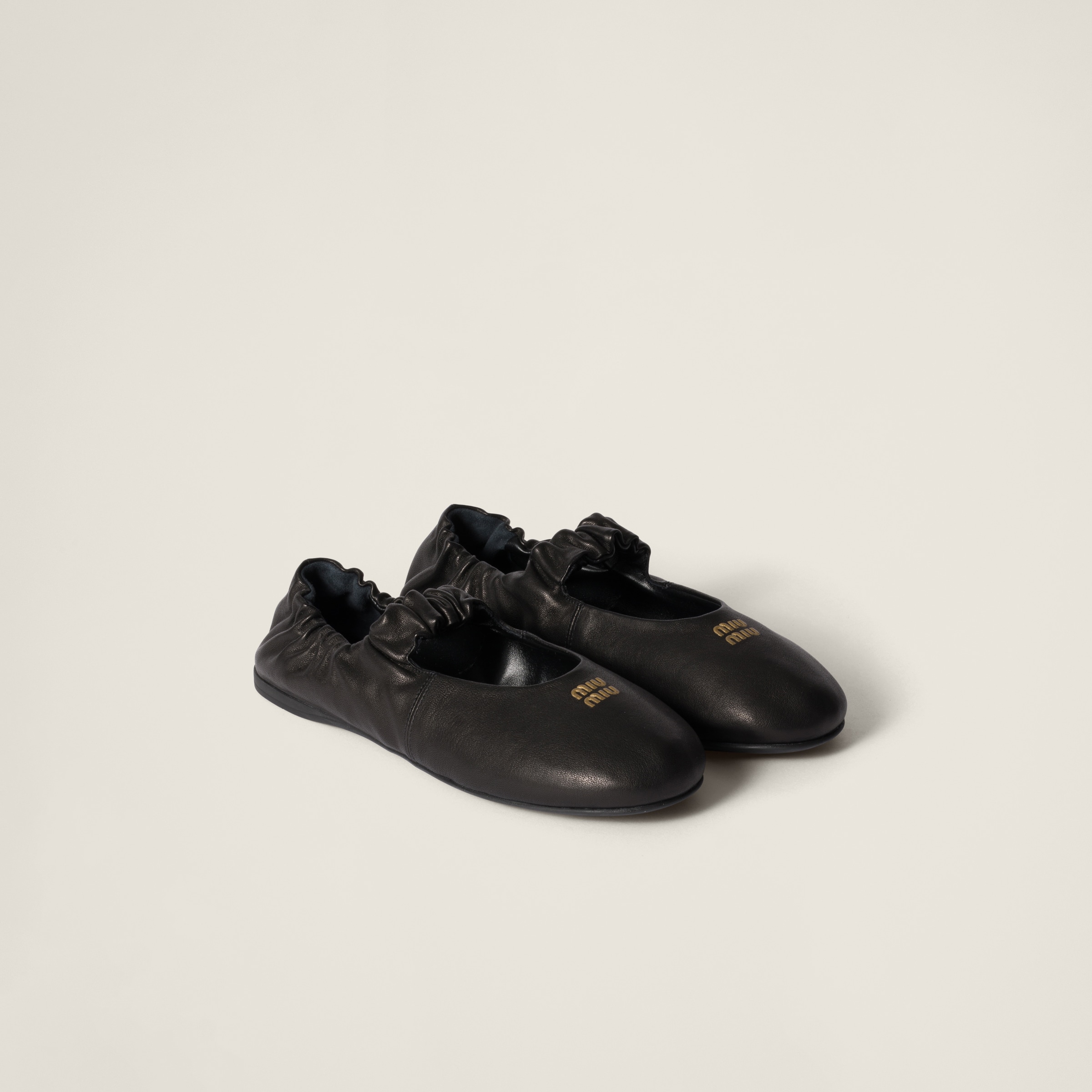 Miu Miu Ruches Nappa Leather Loafers