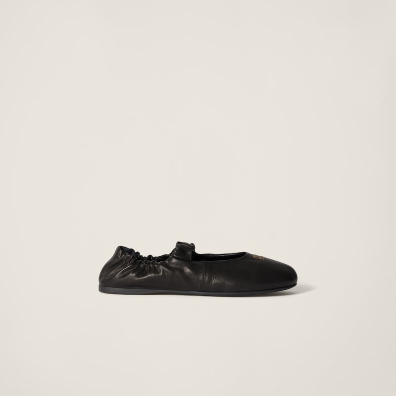 Ruches Ballerinas aus Nappa-Leder
