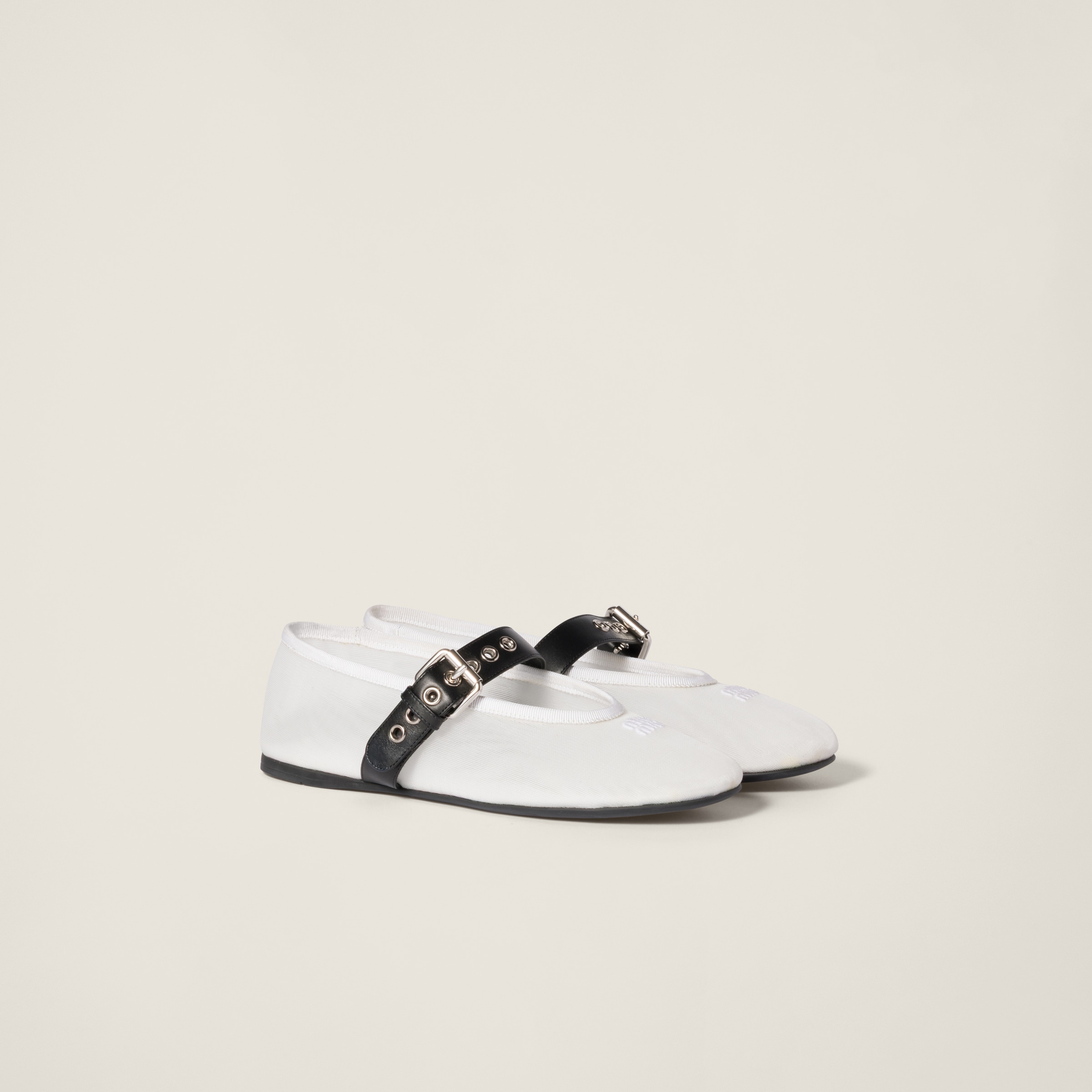 Miu Miu Mesh Buckle Mary-jane Ballerina Flats In Orange