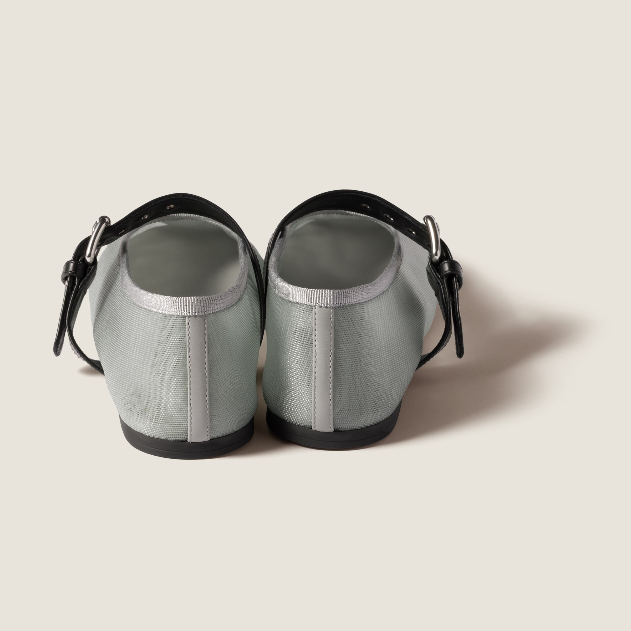 バレエシューズ MIU MIIU 5F373E_099_F0393 MES FABRIC BALLERINAS Aluminum Mesh Fabric Ballerinas | Miu Miu