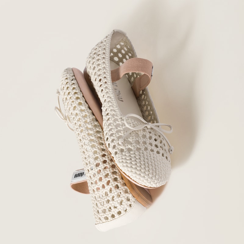 Ballerines en cuir nappa tressé