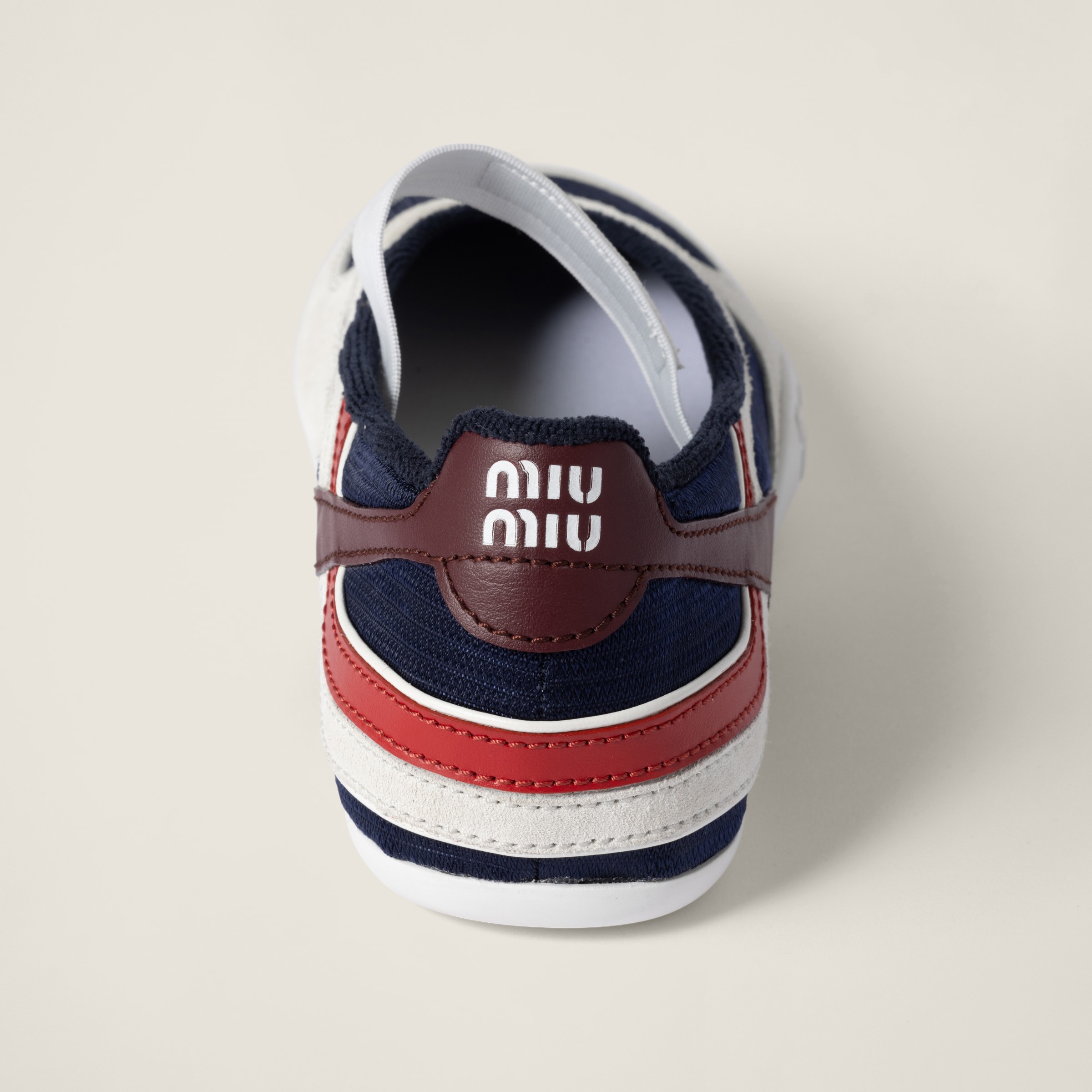 【国内発】MIU MIU Gymnasium トングバレリーナ Baltic Blue/amaranth Gymnasium Technical Fabric And Suede