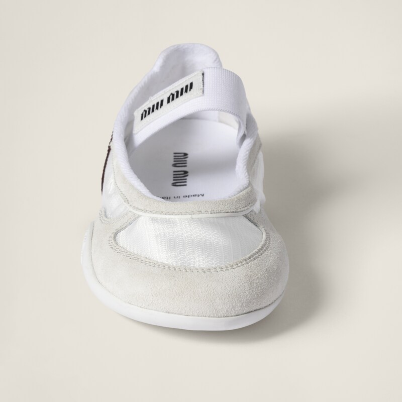 Gymnasium technical fabric and suede ballerinas