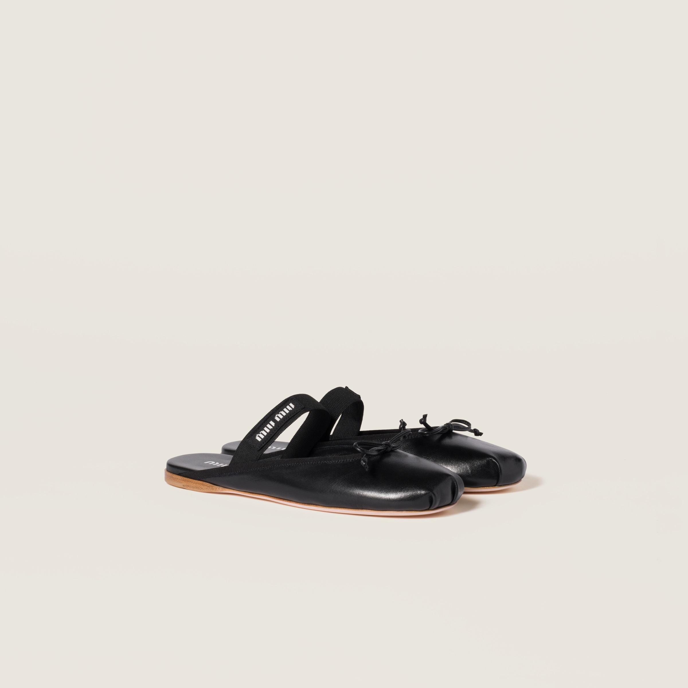 Miu Miu Leather Ballerina Mules