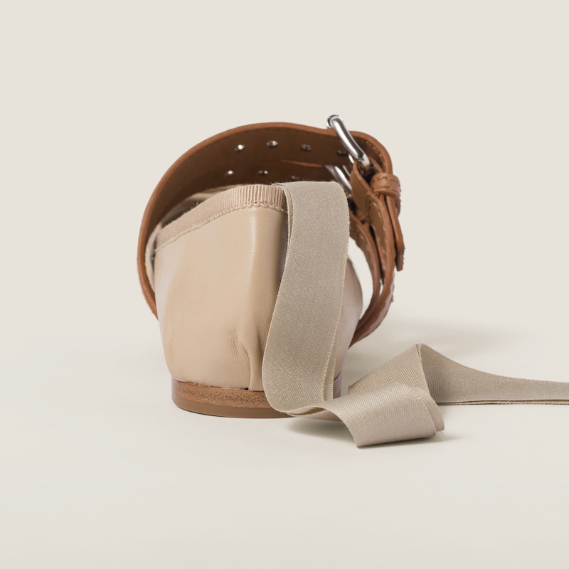 ナッパレザーxカーフレザー バレリーナ