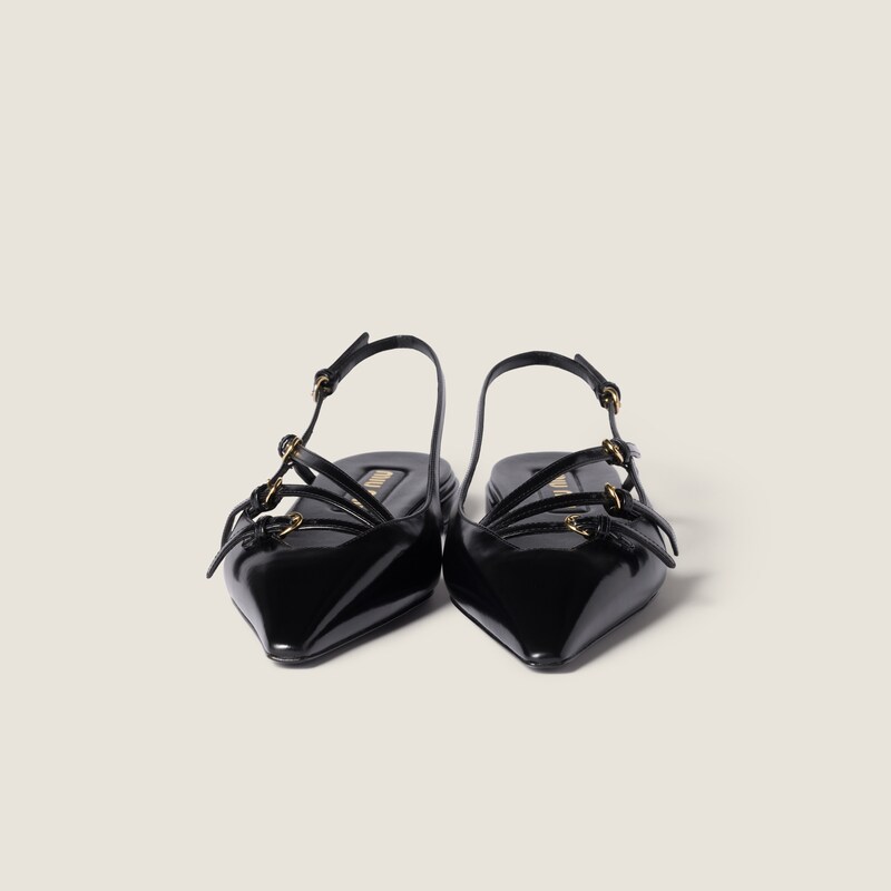 Leather slingback ballerinas with buckles