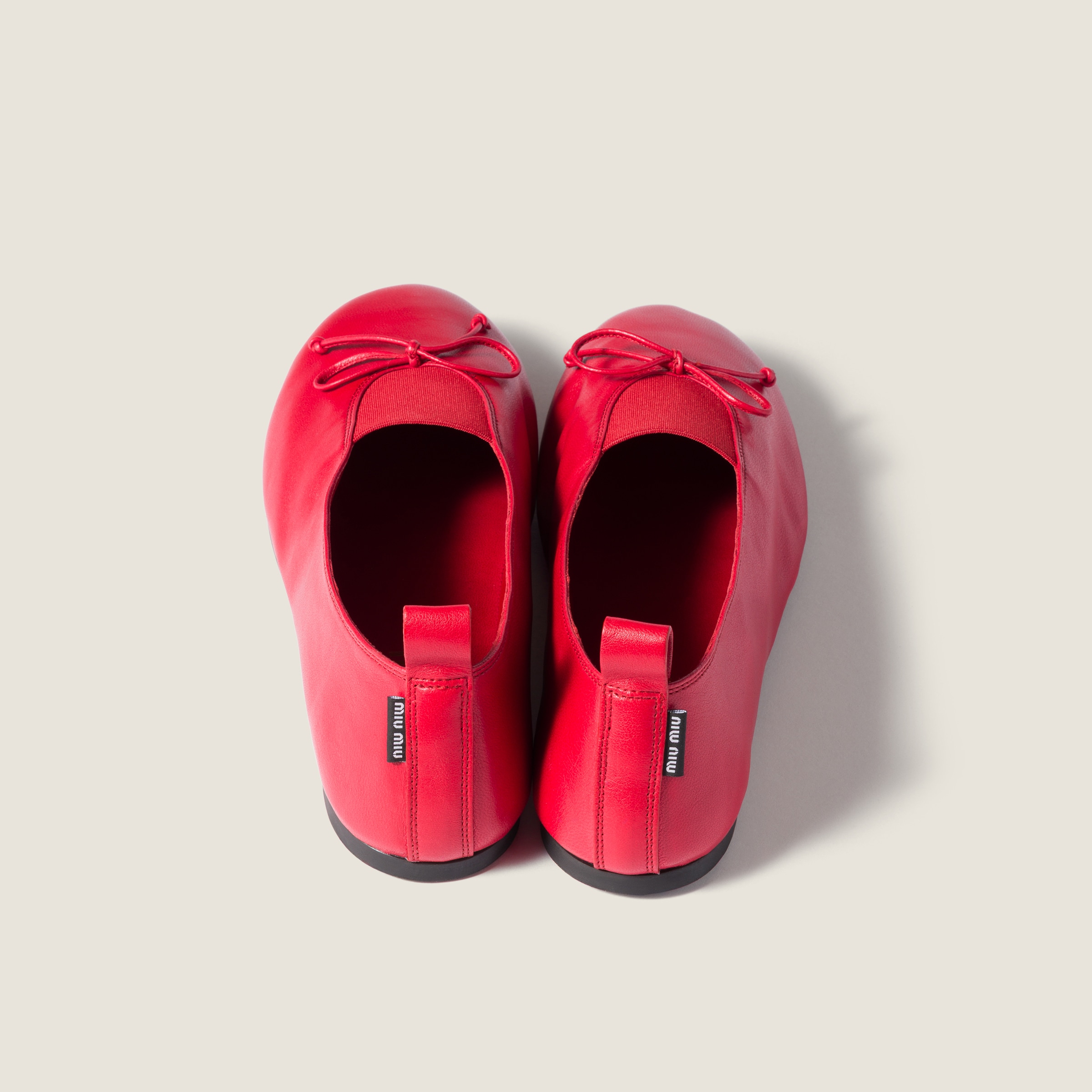 Red Élan Nappa Leather Ballerinas | Miu Miu