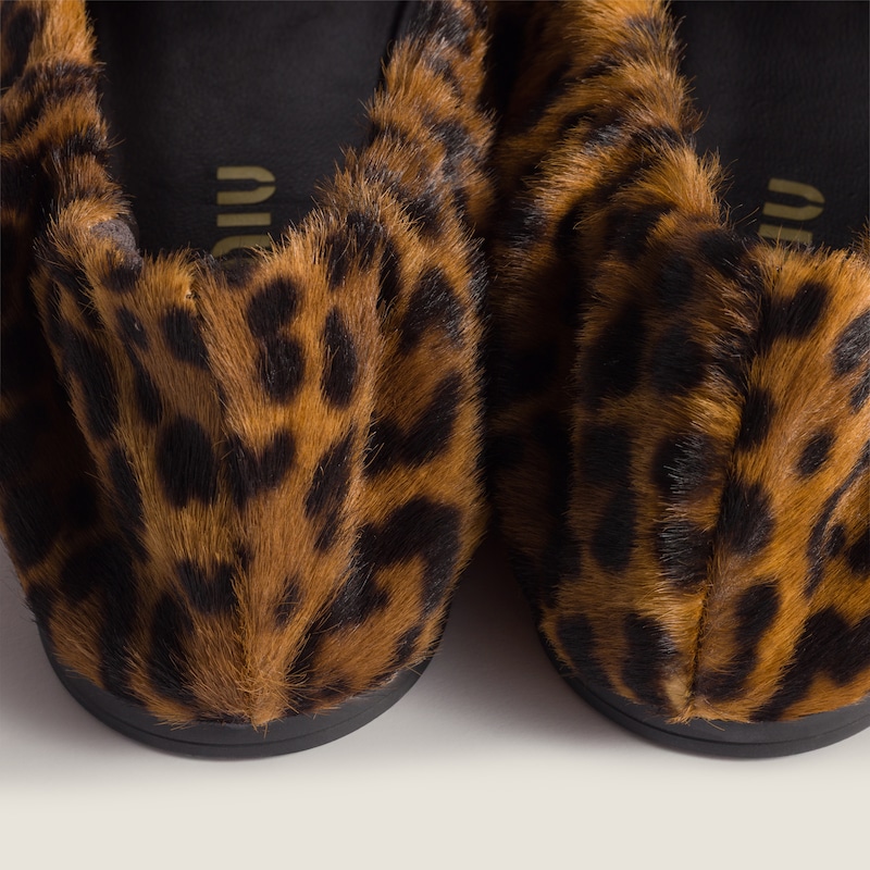 Ruches calf hair leather ballerinas