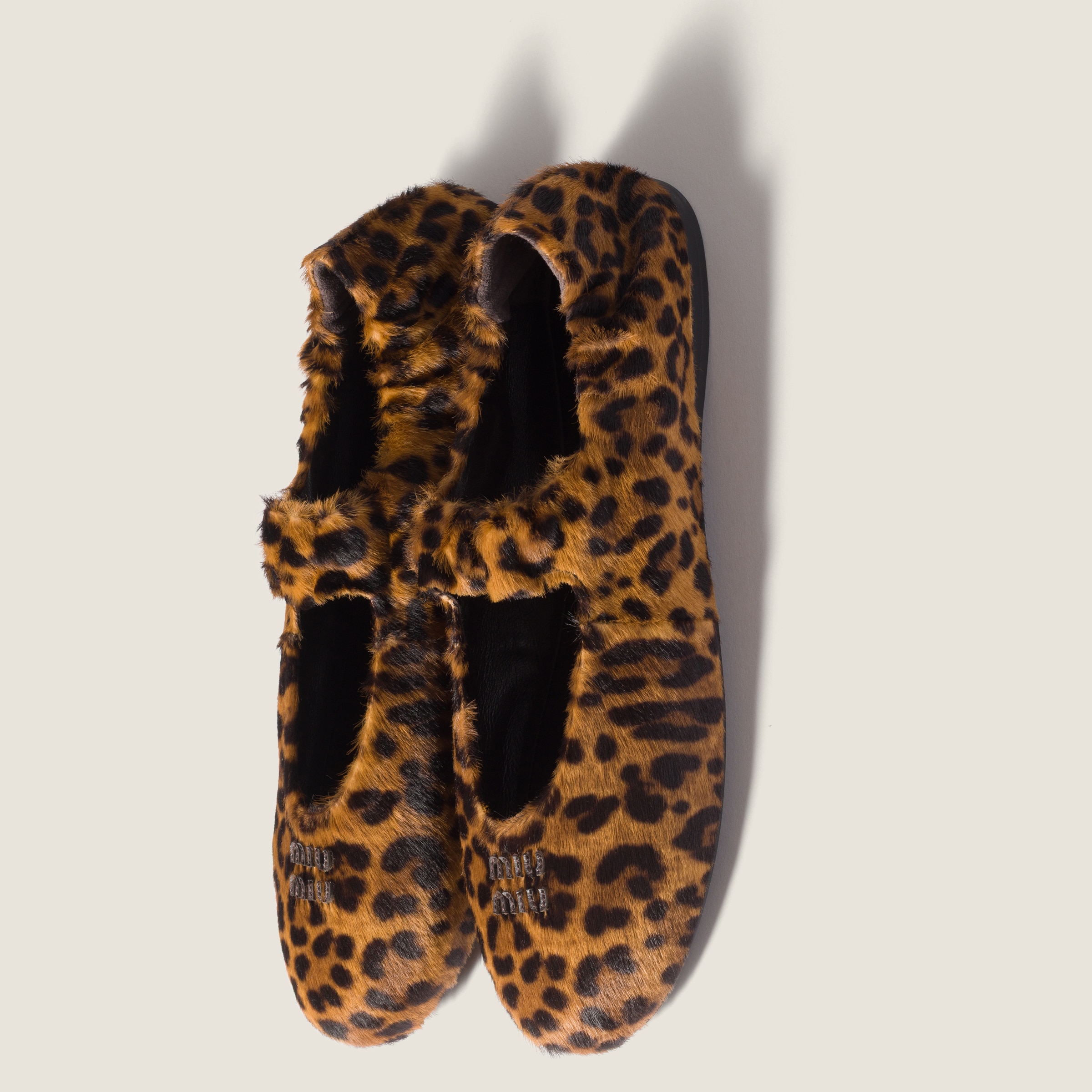 Honey Ruches Printed Leather Ballerinas | Miu Miu - United States