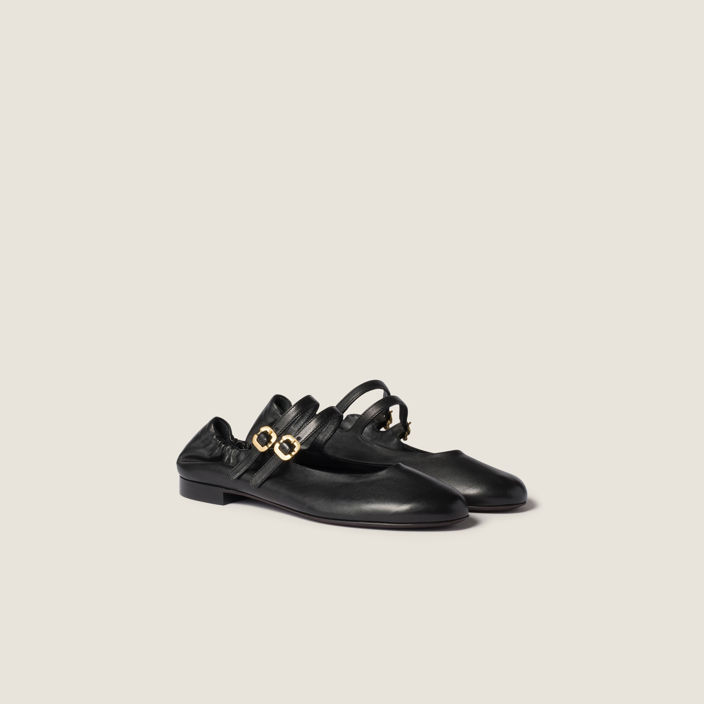 miumiu バレリーナ 国内買付【MIU MIU】レザー バレリーナ (MiuMiu/バレエシューズ