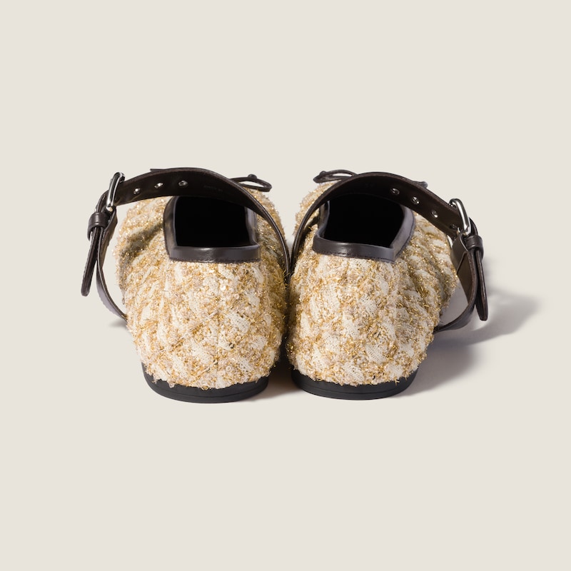 Lamé check ballerinas