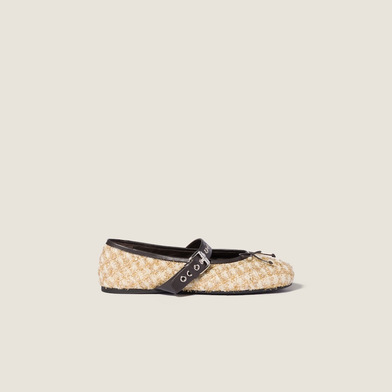 Lamé check ballerinas