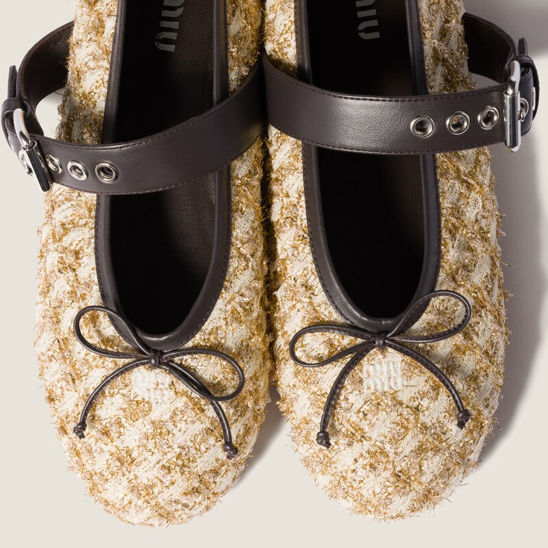 Lamé check ballerinas