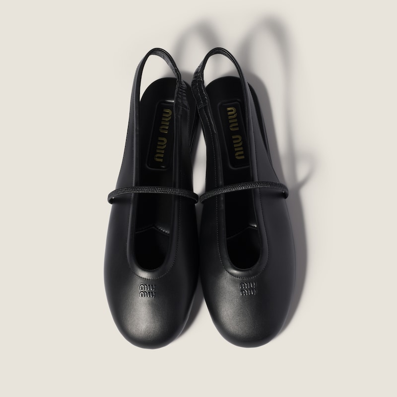 Leather slingback ballerinas