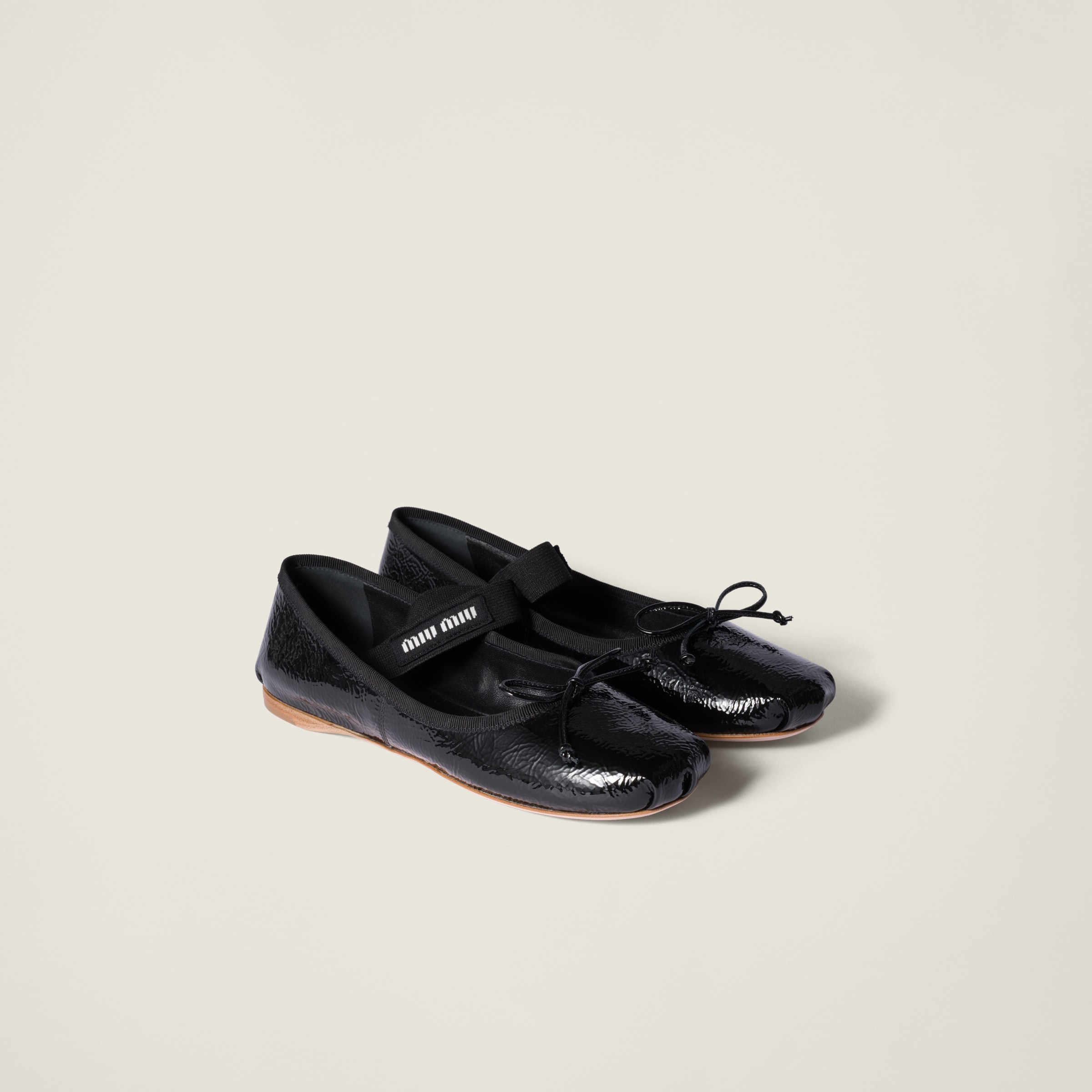 【関税&送料込】Miu Miu Black Naplak Ballerinas Black Naplak Leather Ballerinas | Miu Miu