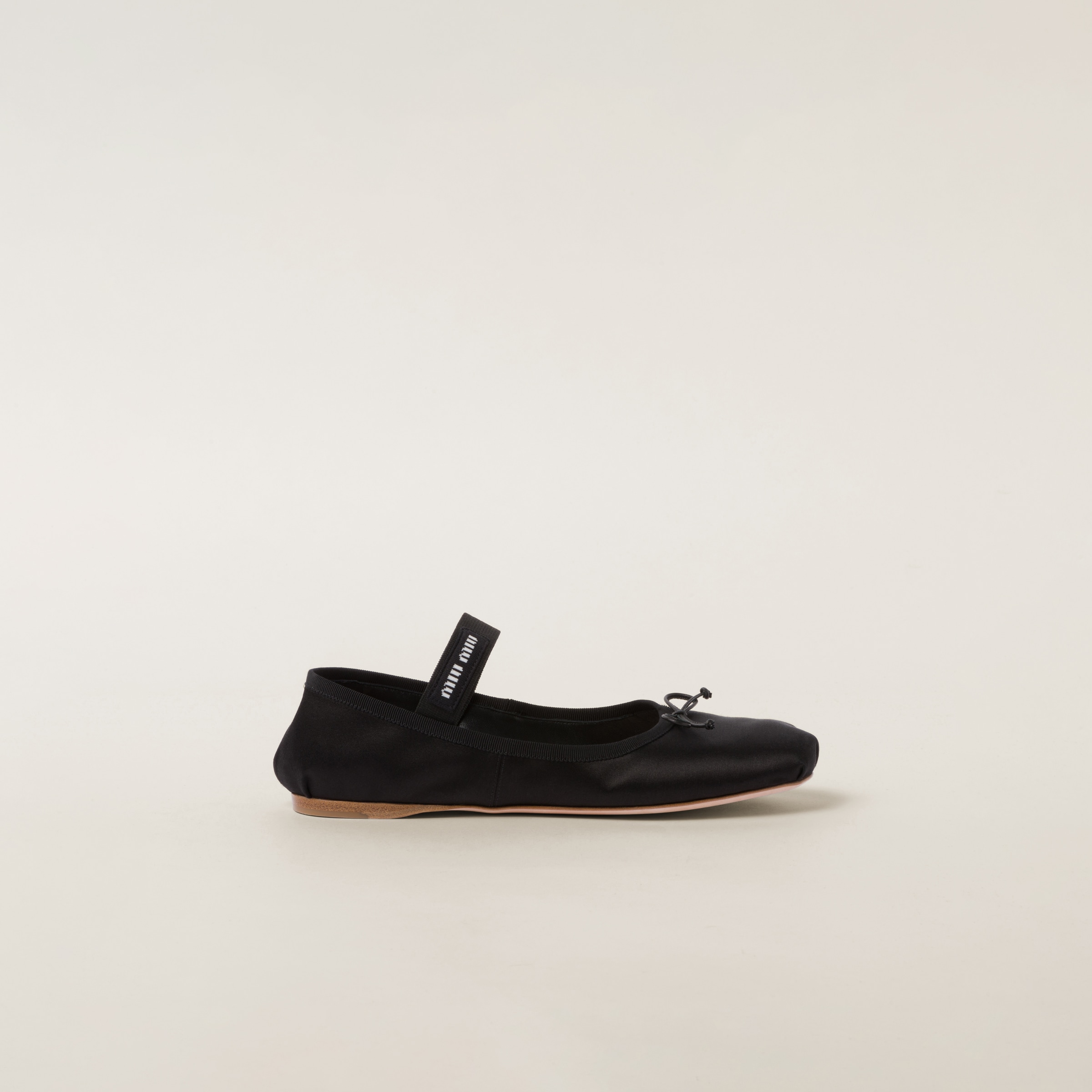Black Satin Ballerinas | Miu Miu