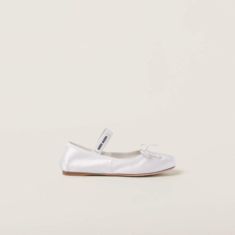 White Satin Ballerinas | Miu Miu