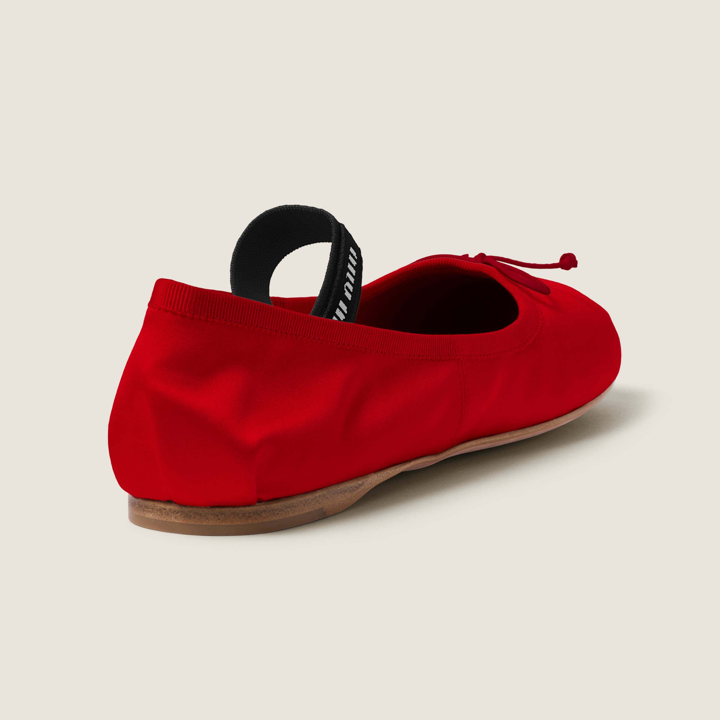Miu Miu Satin Ballerinas In Red