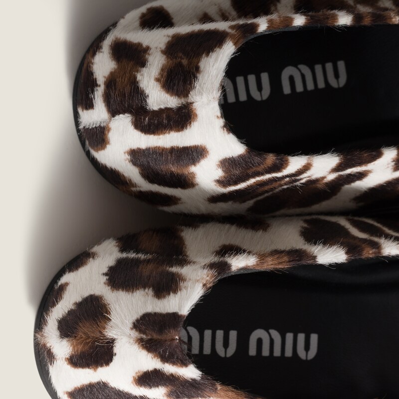 Printed leather ballerinas