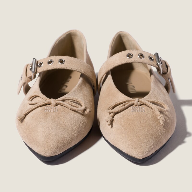 Suede ballerinas