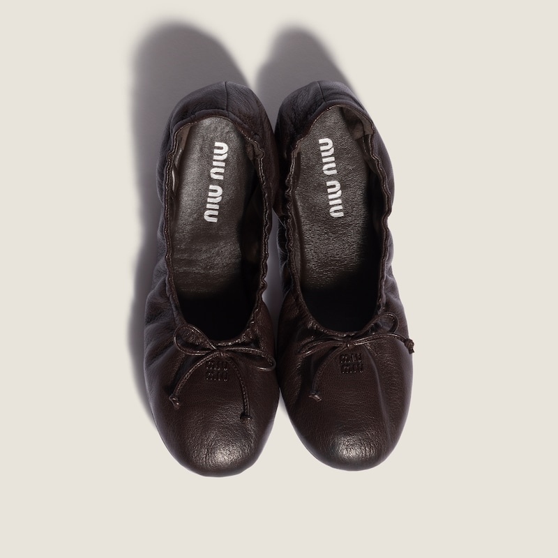 Foldable leather ballerinas