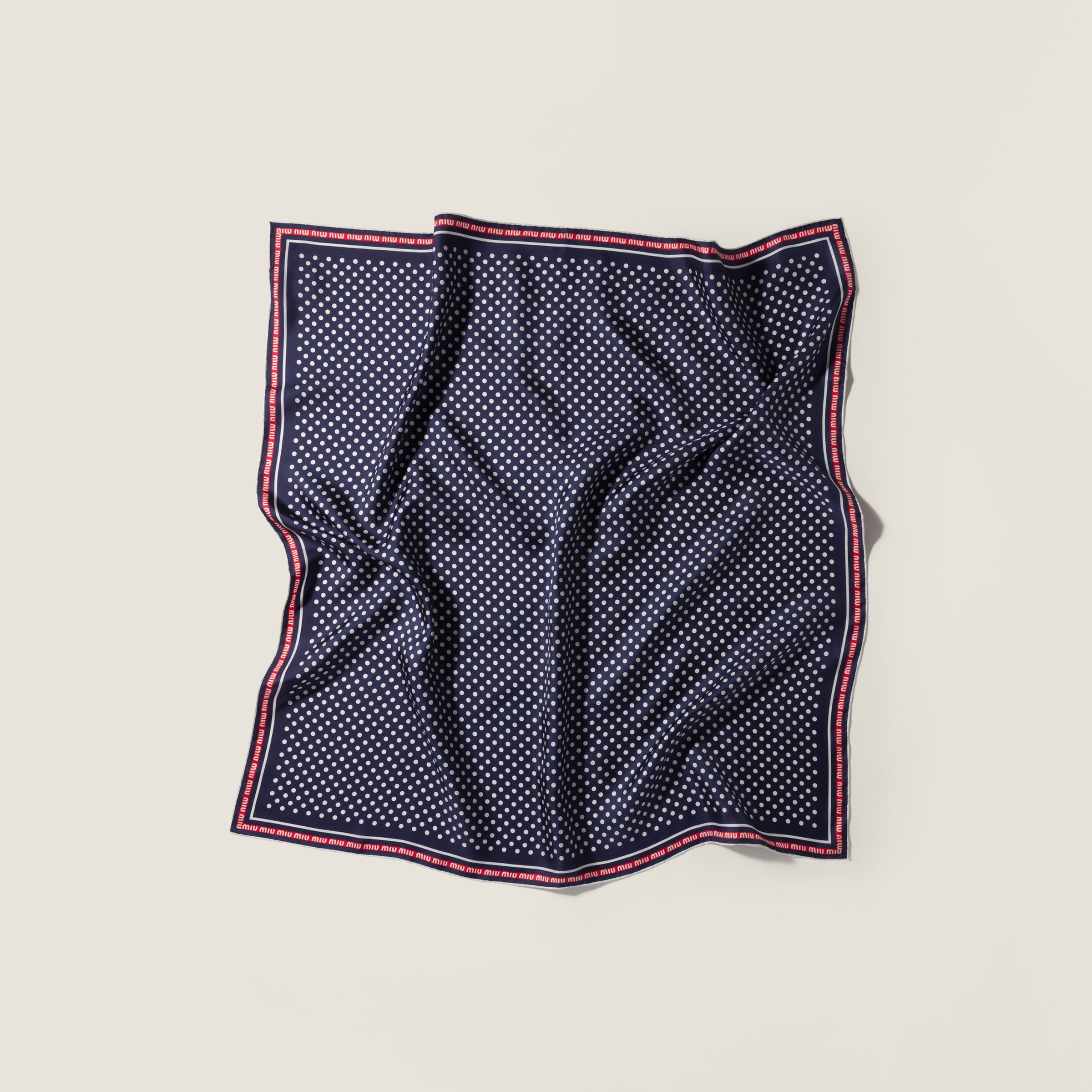 Blue/white Printed Silk Scarf | Miu Miu - United States