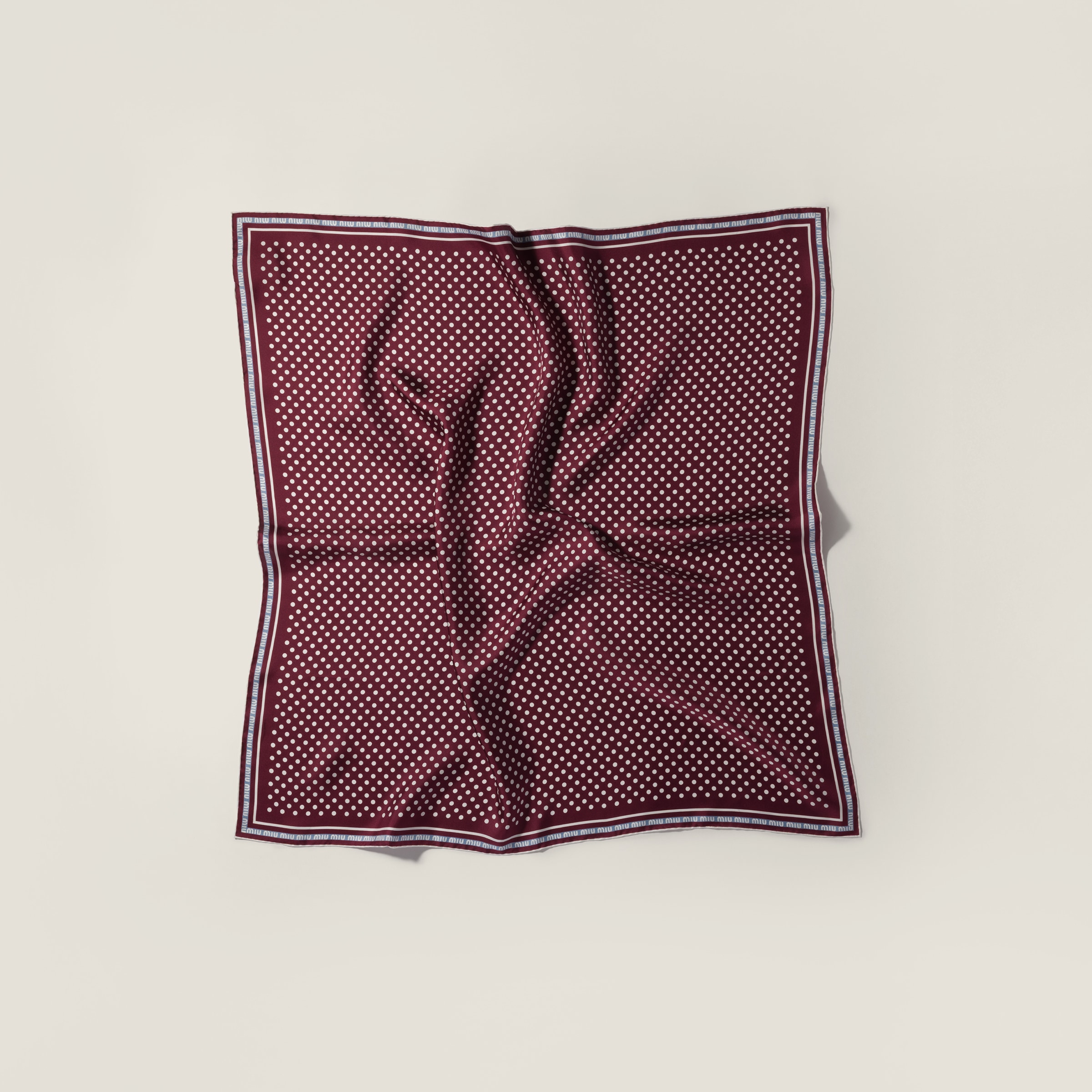 Amaranth Red/cornflower Printed Silk Scarf | Miu Miu - United States
